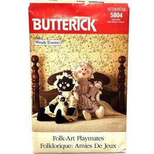 Butterick 5804 Sewing Pattern Folk-Art Playmates Designed by Wendy Everett Uncut